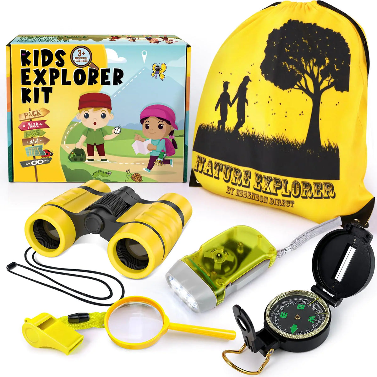 ESSENSON Kids Explorer Kit - Adventure Kit for Kids Outdoor Explorer Kit with Binoculars Summer Outdoor Toys for Kids Ages 4-8 Mimarta