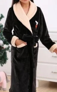 Winter Coral Fleece Thick Bathrobe Rieworkes