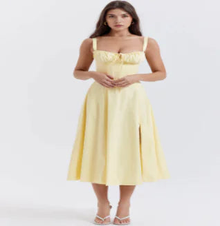 Parisian Dress - Waist Shaping Floral Maxi Dress (One Piece) Mimarta