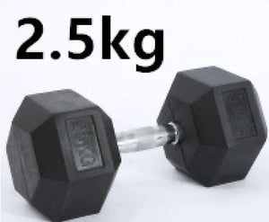 HexGrip Rubber-Coated Fixed Dumbbell Rieworkes