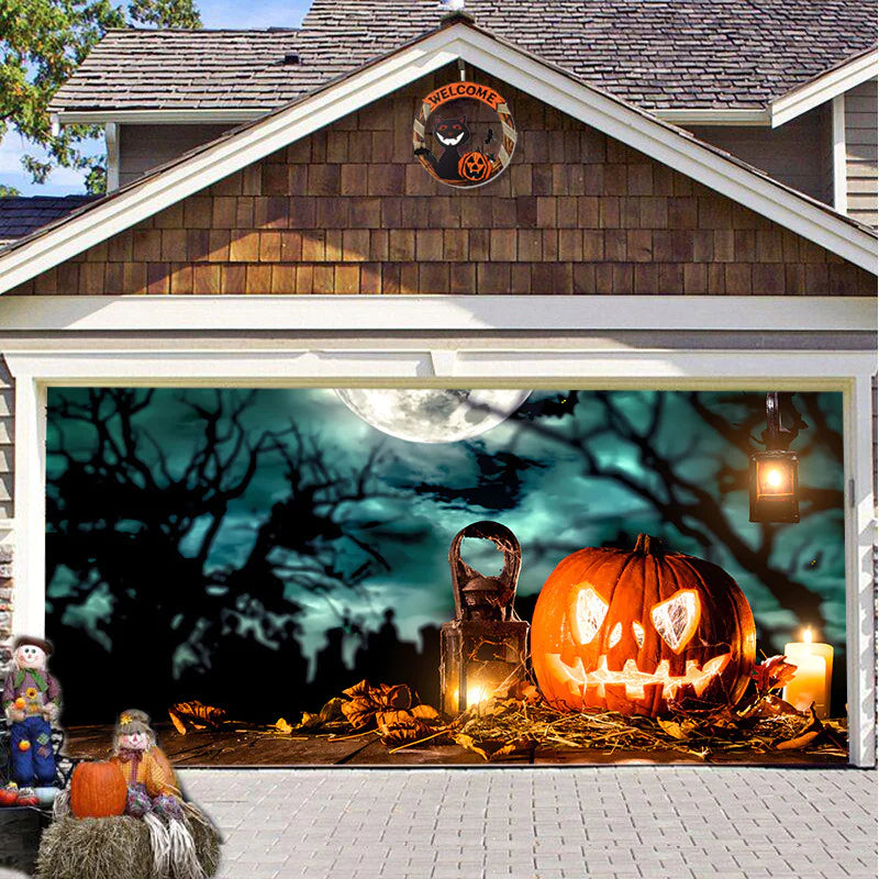 Halloween Misty Forest Garage Door Banner Rieworkes