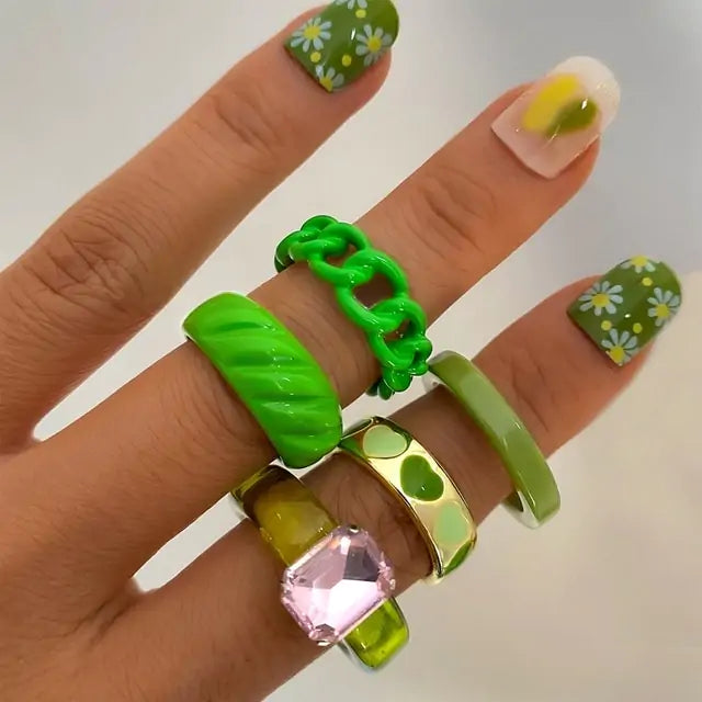 Vintage Embrace Hands Rings Set Rieworkes