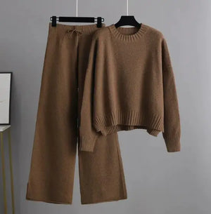 Knitted Wide Leg Pants Set Rieworkes