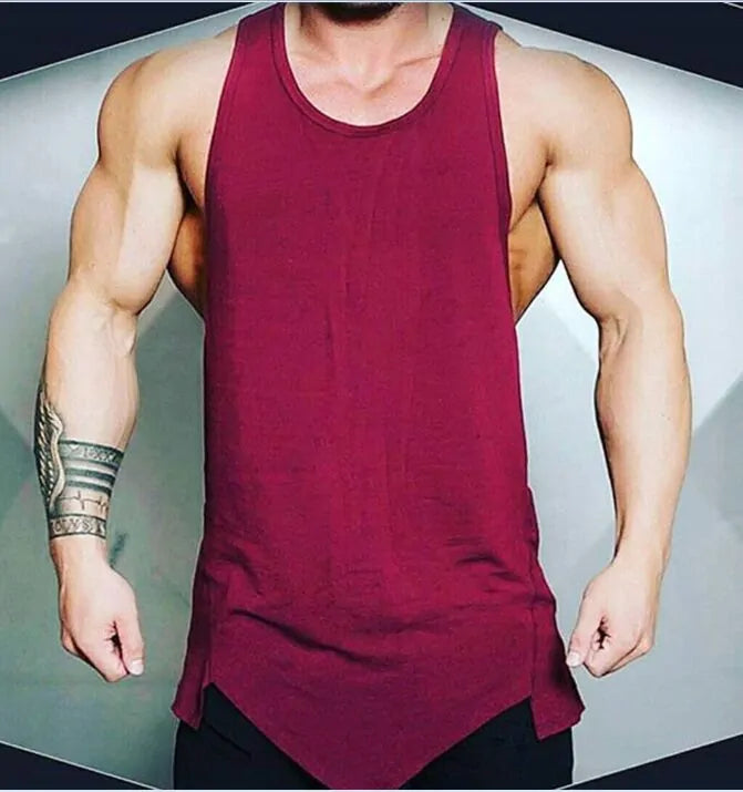Men's Athletic Gym Fitness Tank Top - Solid Sleeveless Vest Rieworkes
