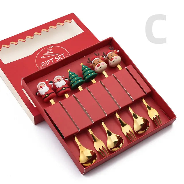 Christmas Cutlery Set: Festive Spoon and Fork Rieworkes