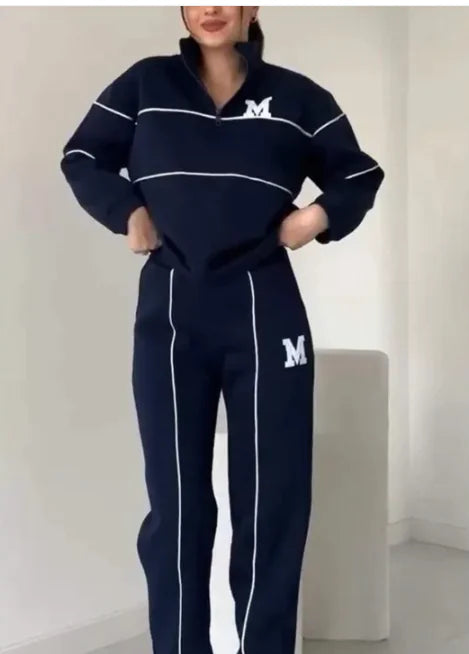 Womens 2 Piece Outfits Lounge Hoodless Pullover Sweatshirt Sweatsuit Sets Sweatshirt Baggy Fashion Sweatpants With Pockets Mimarta
