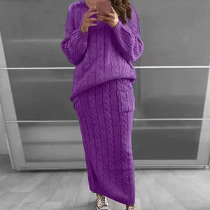 Autumn Winter Women's Fashion Sweater Dress Set Mimarta