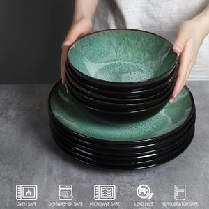Steak Plate Creative Western Food Plate Vegetable Plate Set Of 6 For Cereal, Salad, Pasta, Soup, Dessert, Serving Dishwasher, Microwave And Oven Rieworkes