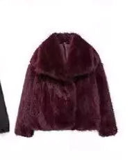 Women's Faux Fox Fur Coat: Luxe Furry Jacket for Autumn and Winter Rieworkes