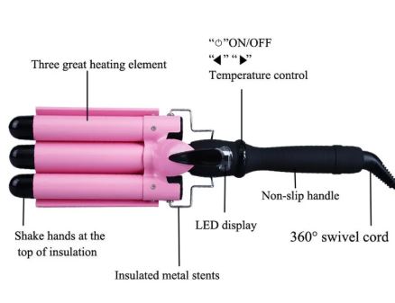 Triple Barrel Hair Curler Iron Mimarta