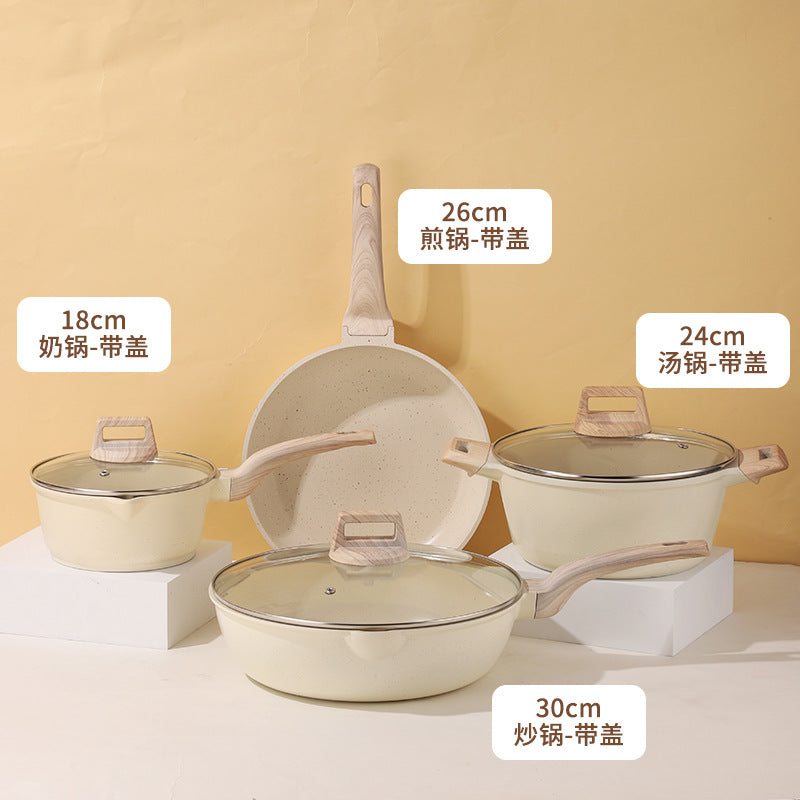 Non-Stick Stone Cookware Set - 4 Pieces for Home Use Mimarta
