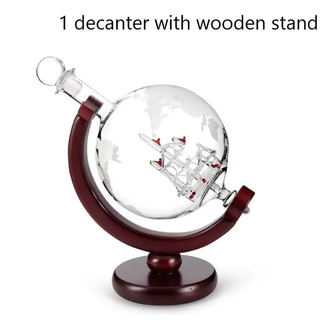 Whiskey Decanter Globe Wine Aerator Glass Set Rieworkes