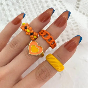 Vintage Embrace Hands Rings Set Rieworkes
