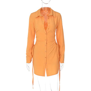 Out Of Office Cutout Shirt Mini Dress Rieworkes