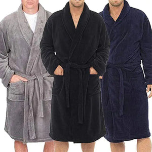 Bathrobe Winter Warm Casual Flannel Robe Rieworkes