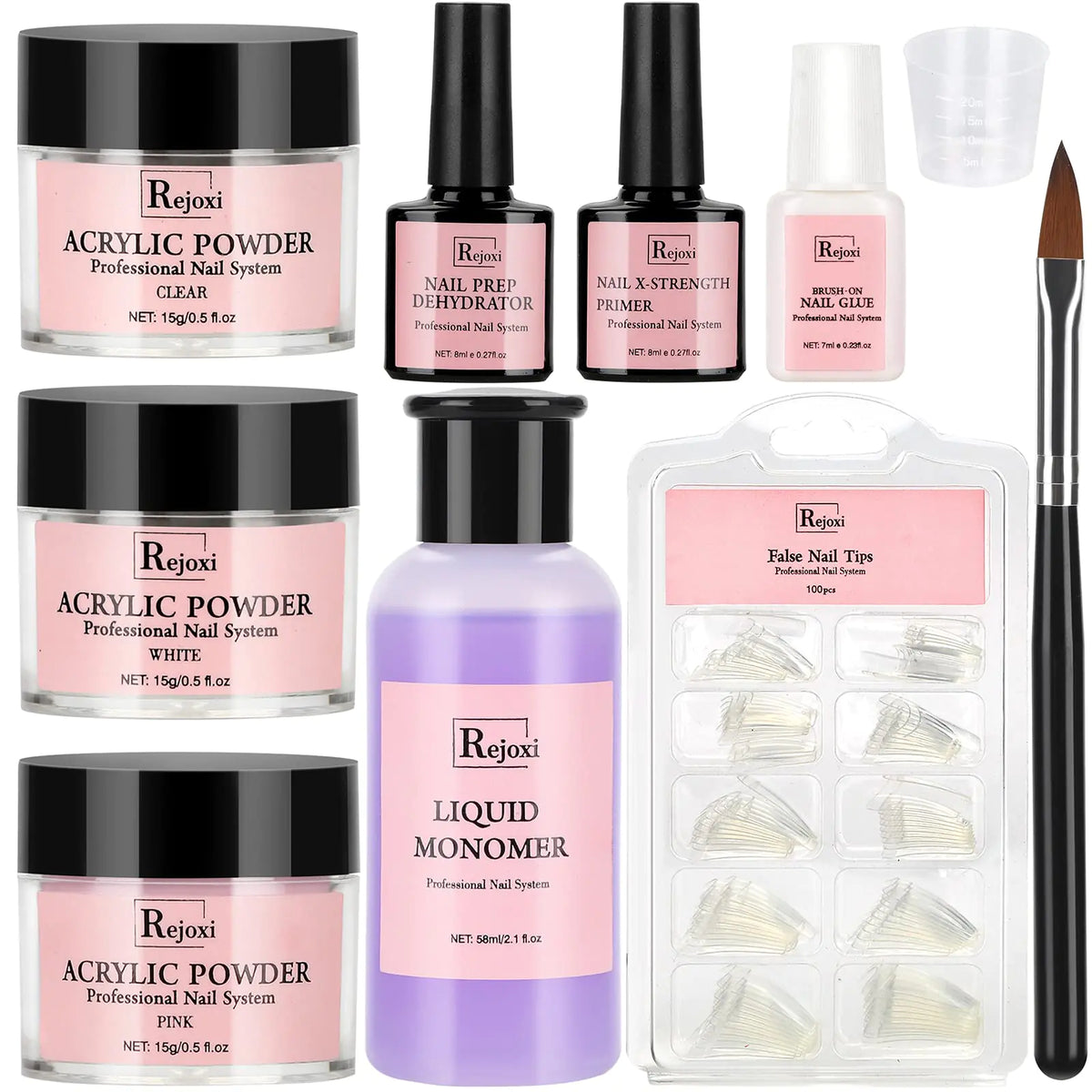 Acrylic Nail Kit with Prep Dehydrator and Primer Acrylic Nail Powder and Liquid Kit for Acrylic Nails Extension Beginner DIY Nail Kit with Everything Mimarta