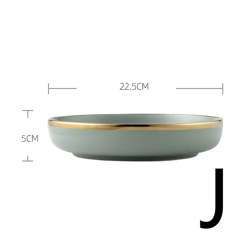 Light Luxury Large Ceramic Rice Bowl Tableware Set Mimarta