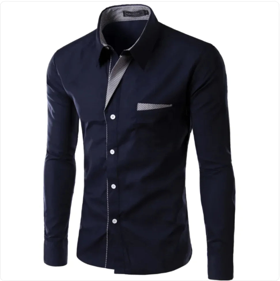 European And American Simple Men's Long Sleeve Shirt Rieworkes