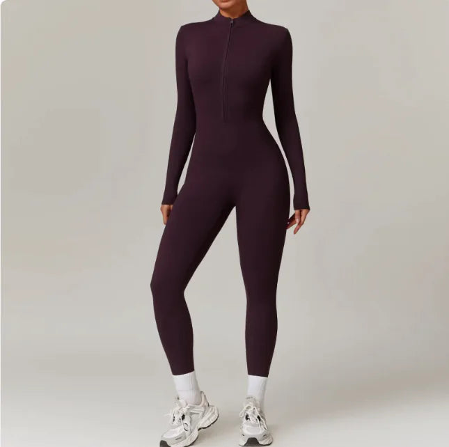 Flex Fit Women's Warm Zippered Yoga Bodysuit Rieworkes