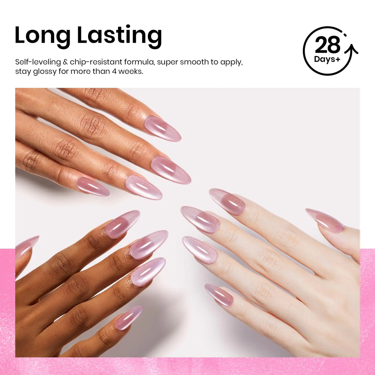 Beetles Cat Eye Gel Nail Polish, 15ML Pink Cat Eye Glitter Gel Nail Polish, Holographic Glitter Pink Cat Eye Magnetic Gel Nail Polish, Reflective Translucent Gel Polish Nail Art DIY at Home 0-0-1-Pink Cat Eye Gel Nail Polish Rieworkes