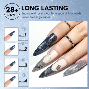 Makartt Reflective Gel Nail Polish HEART OF THE OCEAN Glitter Sparkling Disco Soak Off Diamond Gel Nail Art Christmas Gift DIY Manicure Salon at Home Glamour Shine Blue 15ML Rieworkes