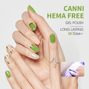 CANNI Green Gel Nail Polish, 1Pcs Pastel Lime Sage Light Green Gel Polish Bringt Mint Green Color Nail Polish Gel High Gloss Soak Off U V Gel Nail French Nail Manicure Salon DIY Rieworkes