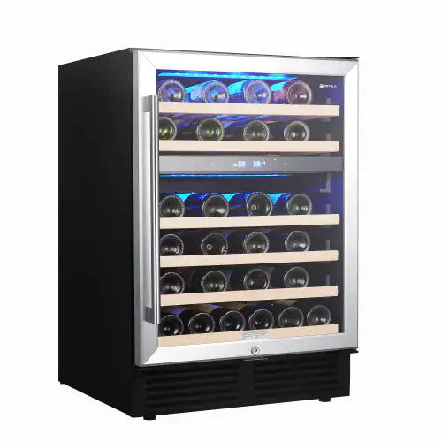Wine Cabinet 24 Dual Zone Inch Wine Refrigerator 46 Bottles Built-in Wine Refrigerator Rieworkes