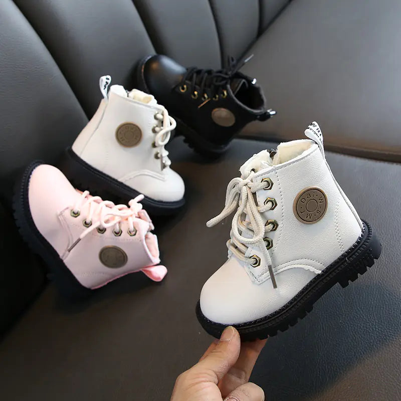Fashionable Leather Winter Boots for Toddler Girls Mimarta