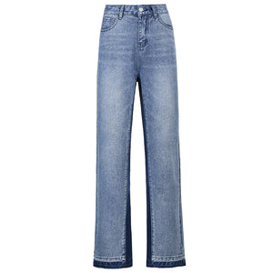 High-Rise Straight-Leg Jeans with Contrast Stitching Rieworkes