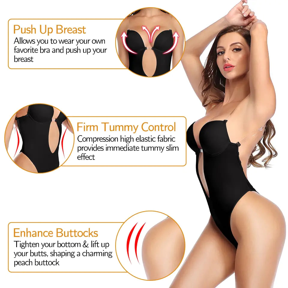 Shapewear Bodysuit Women Deep V-Neck Rieworkes