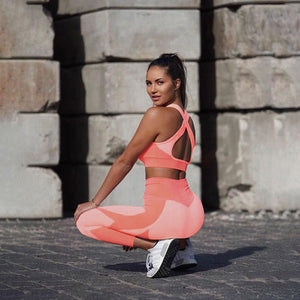 Women's Seamless Backless Yoga Fitness Set Mimarta