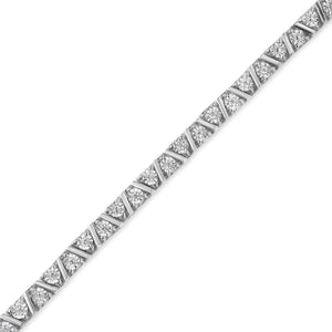 .925 Sterling Silver 1/4 Cttw Miracle - Set Diamond Modern Tennis Bracelet (I - J Color, I3 Clarity) - Size 7.25" - Rieworkes