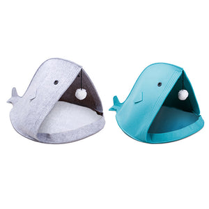 Washable Non-Woven Cat Bed, Shark Dog Bed, Foldable Pet Cave Mimarta