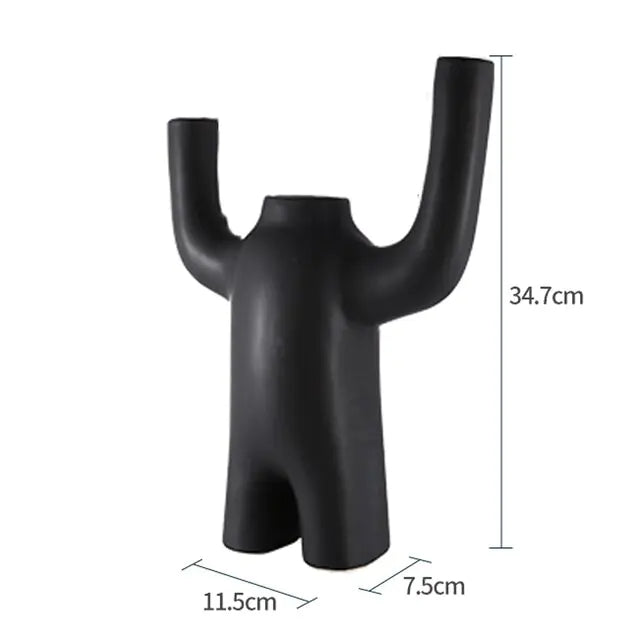 Creative Ceramic Robot Vase Modern Decor Home Desktop Small Robot Upright Dried Flower Vase Living Room Decoration Accessories Rieworkes