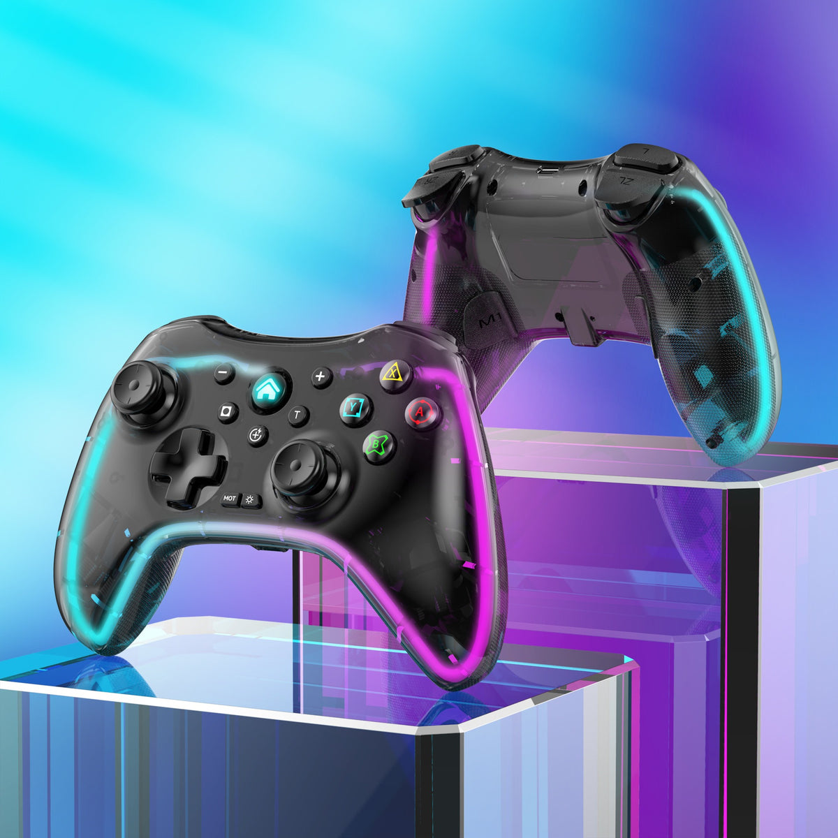 Bluetooth Wireless Transparent PS4 Gamepad Controller Mimarta