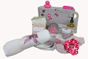 Breast cancer Awareness Gift Box - Hope for a warrior / a survivor / a mother - this is a support care pamper package -  Natural Lavender Bath & Body Relaxing Package Rieworkes