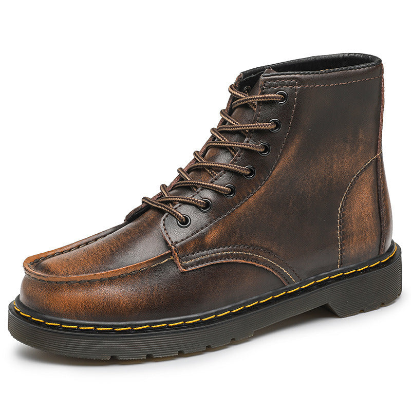 Men's High-Top Cowhide Martin Trendy Tooling Boots Mimarta