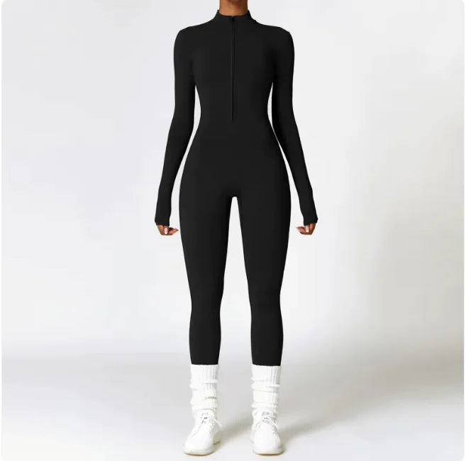 Flex Fit Women's Warm Zippered Yoga Bodysuit Rieworkes