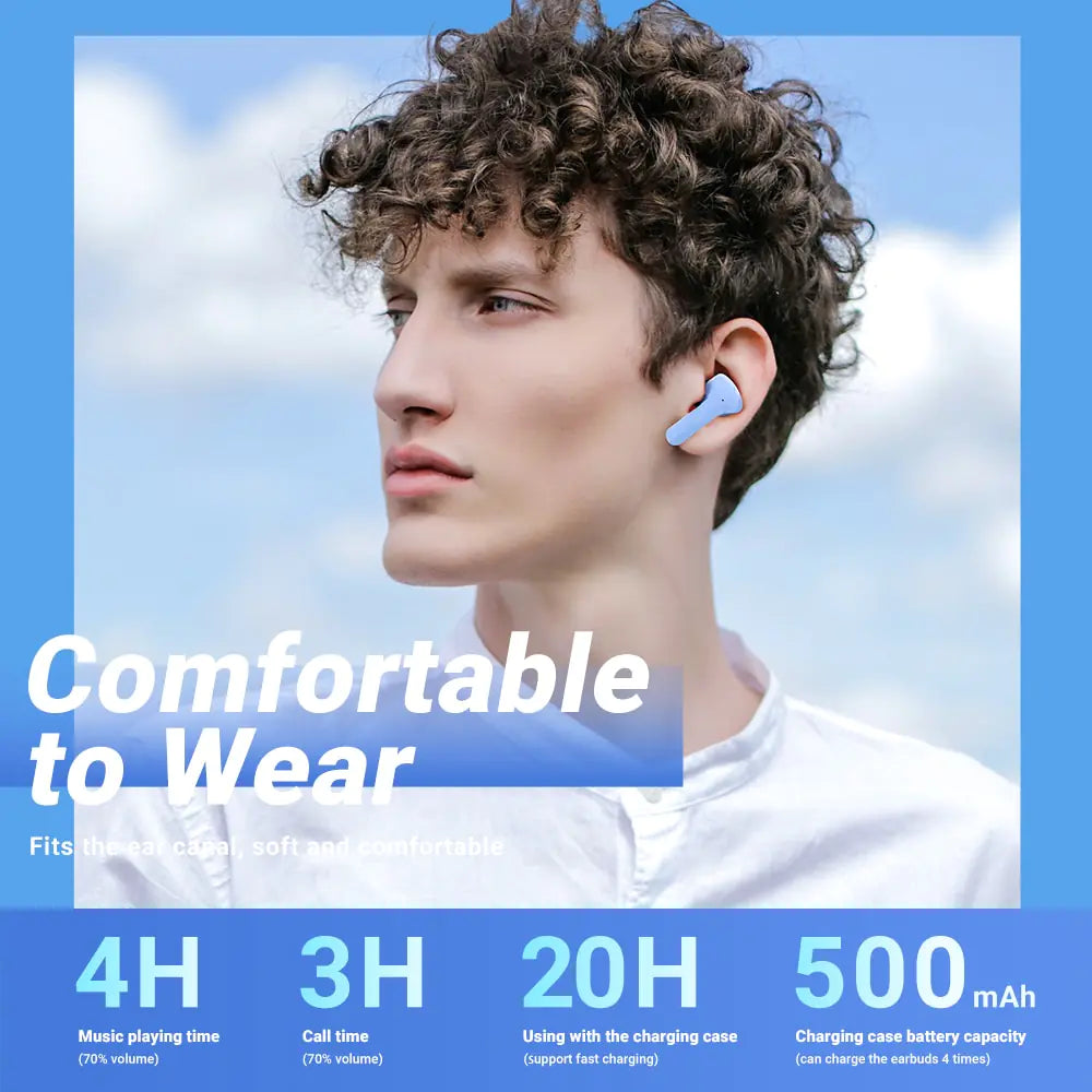 ACEFAST T6 TWS Earphone Wireless Bluetooth 5.0 Headphones Sport Gaming Headsets Noise Reduction Earbuds with Mic + Free cover Rieworkes