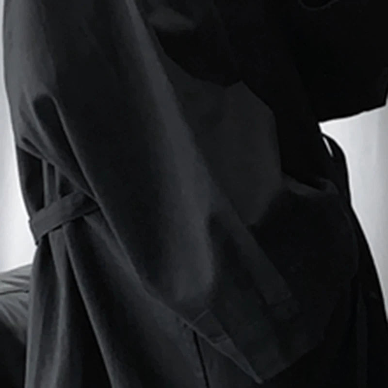 Mauroicardi Autumn Long Black Oversized Trench Coat Rieworkes