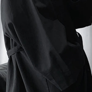 Mauroicardi Autumn Long Black Oversized Trench Coat Rieworkes