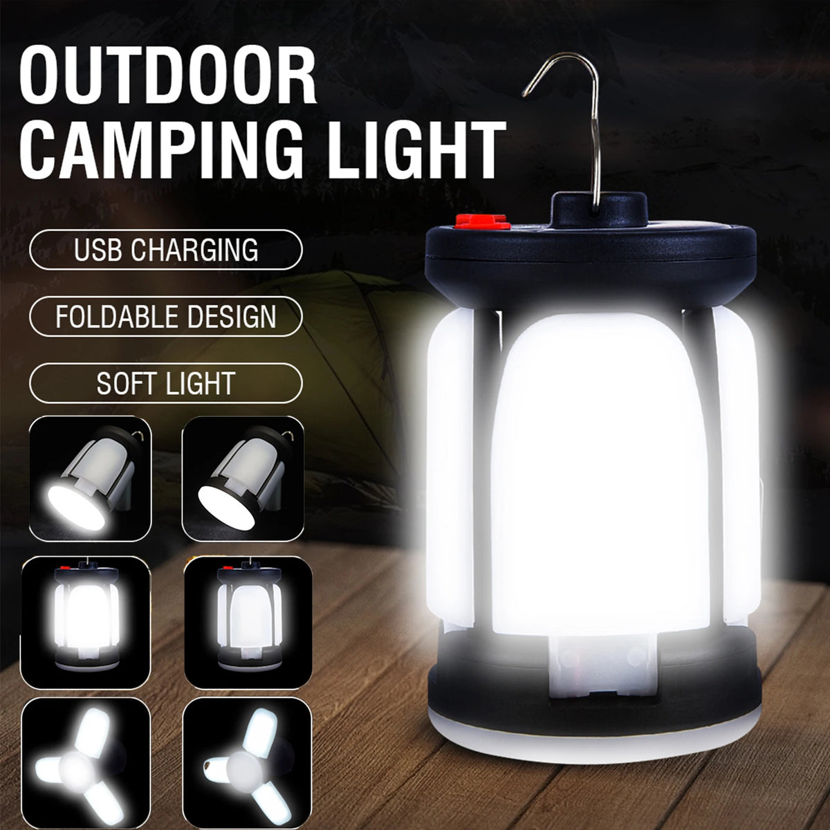 High Power Solar LED Camping Lantern Rieworkes