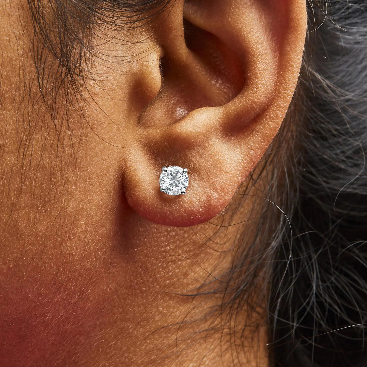 IGI Certified 14K White Gold 1 1/2 Cttw Round Diamond Solitaire Stud Earrings with Screwbacks (F-G Color, I1-I2 Clarity) Rieworkes