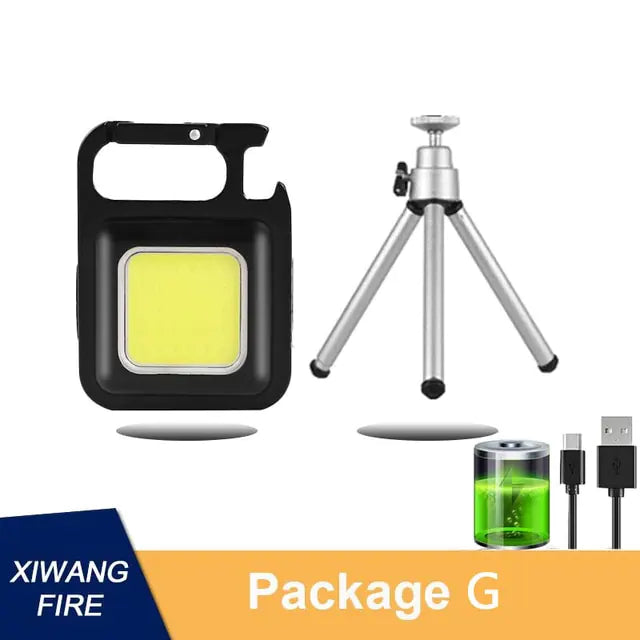 Multifuction Portable USB Rechargeable Pocket Work Light Mini LED Keychain Light Rieworkes