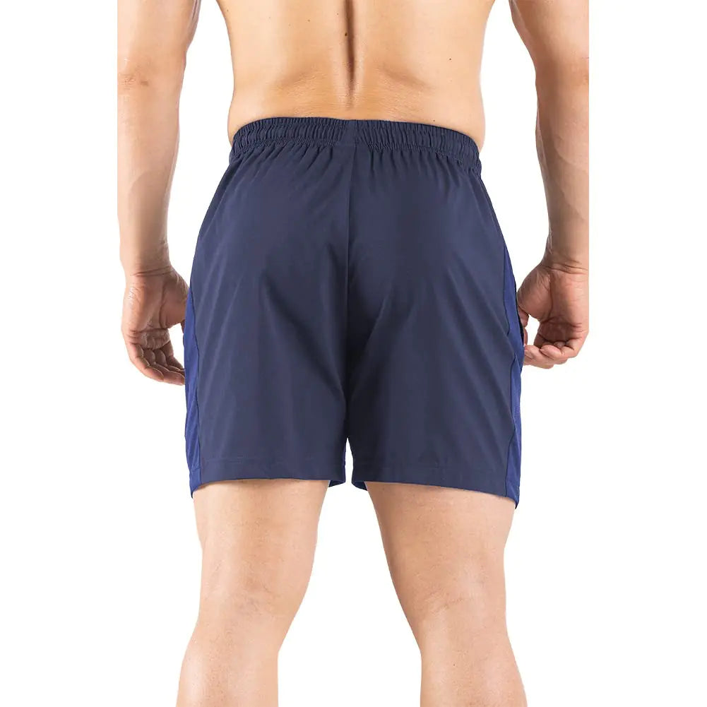Men's 5" Running Shorts 2 Pack Quick Dry Athletic Workout Gym Shorts with Zipper Pockets Medium Navy/Green Rieworkes