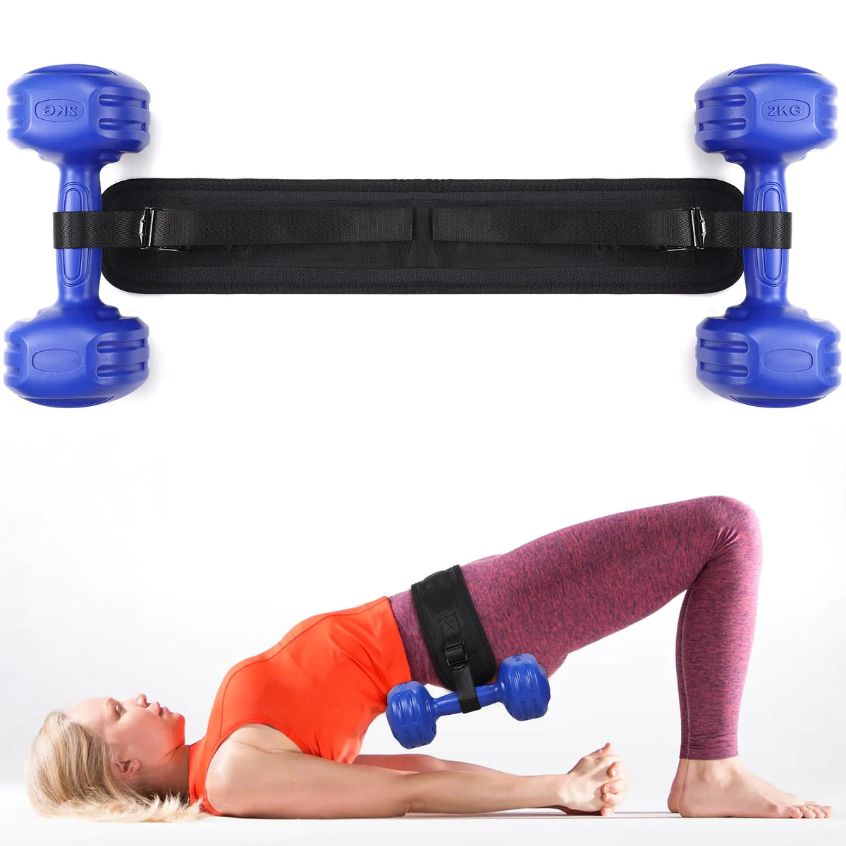 Gsbomzap Hip Thrust Belt for Dumbbells Kettlebells Plates up to 50kg/110lbs Exercise Booty Belt for Hip Thrusts Glute Bridge Lunges Non-Slip Hip Belt Pad for Home Gym Butt Fitness Workout Mimarta