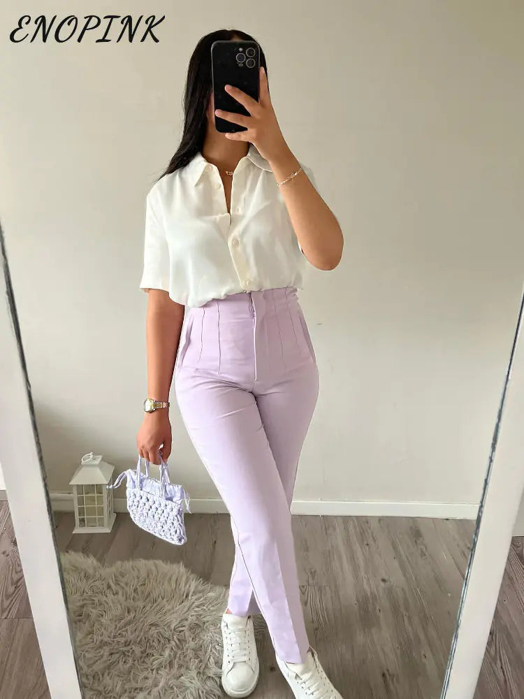 Chic Office Lady Straight Pants Rieworkes