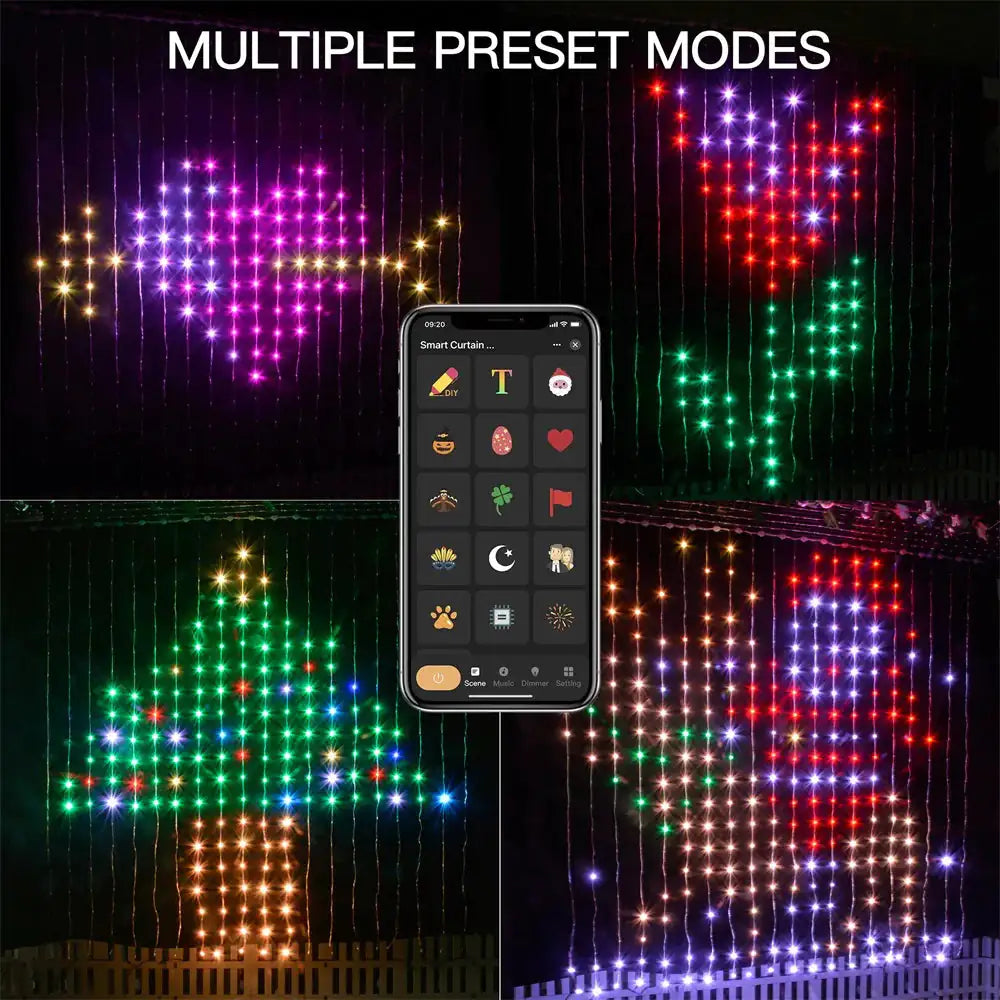 Color Waves LED Curtain Sync Lights Rieworkes