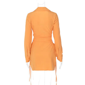 Out Of Office Cutout Shirt Mini Dress Rieworkes