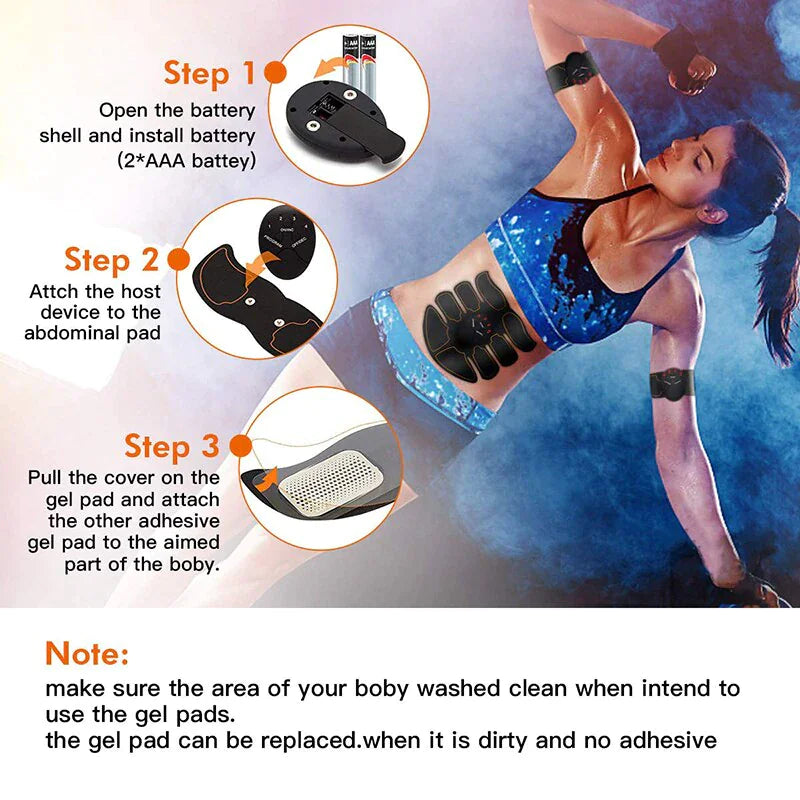 EMS Abdominal Muscle Toning Trainer ABS Stimulator Toner Fitness Binder Gym Belt Rieworkes